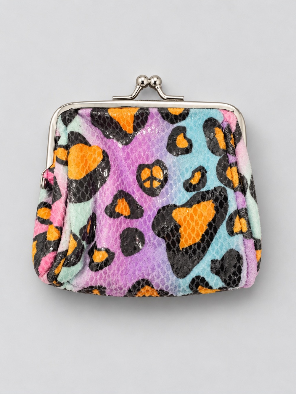 Multicolor Leopard Print Kiss-Lock Coin Purse
